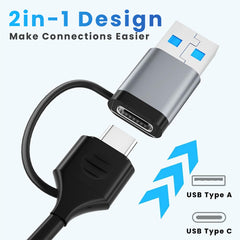 Arizone® USB HUB T-3625 (6 in 1) 1*USB 3.0/2*USB 2.0/USB-C PD/SD/TF