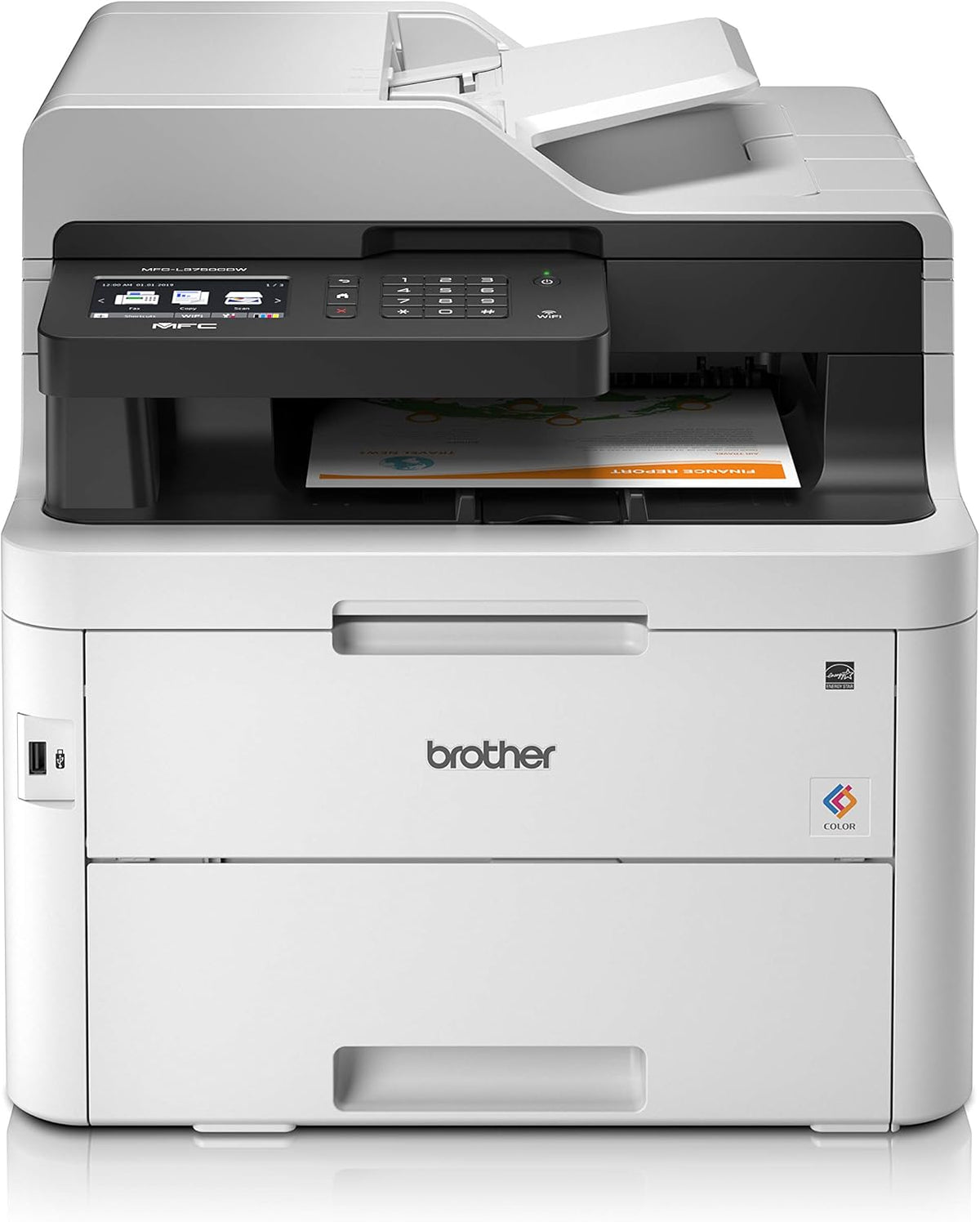 Brother MFC-L3750CDW Colour Laser Printer - All-in-One, Wireless/USB 2.0, Printer/Scanner/Copier/Fax Machine, 2 Sided Printing, 24PPM, A4 Printer, Small Office/Home Office Printer