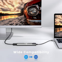 Arizone® USB HUB T-3602 (5 in 1) 1*USB 3.0/1*USB 2.0/HDMI/RJ45/USB-C PD 100Mbps