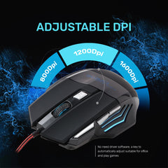 Arizone® USB G5Wired Optical Mouse , Four Gear Adjustable DPI  Economic Design