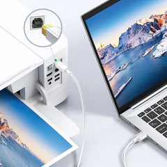 ARIZONE CABLE PRINTER USB 3M WHITE High Speed Cable Printer for HP, Canon, Scanner Cable A USB Male to B Printer Male (Compatible with Computer, Printer, White)
