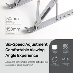Arizone® Adjustable Laptop Stand, Portable Aluminium Laptop Riser Laptop Holder for Desk, Foldable Ventilated Cooling Computer Support Stand