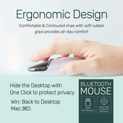 Arizone® Wireless Mouse A103 Bluetooth 2.4G USB Adapter Ultrafast Scrolling Tablet Mouse 4 Adjustable DPI Compatible