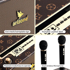 Arizone® Partybox Encore Portable Party Speaker with Digital Wireless Mic, 100W Powerful Sound, IPX Splash Proof, 10 Hours of Playtime, Multisource Playback