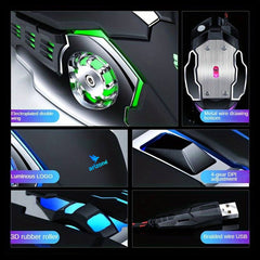 Arizone® G501 Wireless Gaming Mouse with Lights 2.4 Ghz Rechargeable mouse, Durable & Silent Click