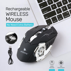 Arizone® G501 Wireless Gaming Mouse with Lights 2.4 Ghz Rechargeable mouse, Durable & Silent Click