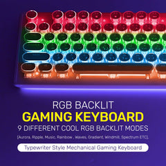 ARIZONE© MK 20 Mechanical Keyboard 104 Keys Green Axis Backlit Office E-sports Game Keyboard Wired USB Desktop Computer Notebook Universal